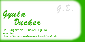 gyula ducker business card